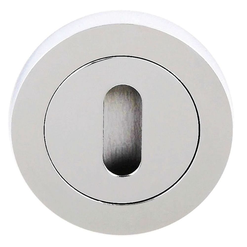 STATUS Door Furniture Polished Chrome / Mortice Key Profile Escutcheons STATUS Key Escutcheon on Round Rose - Polished Chrome