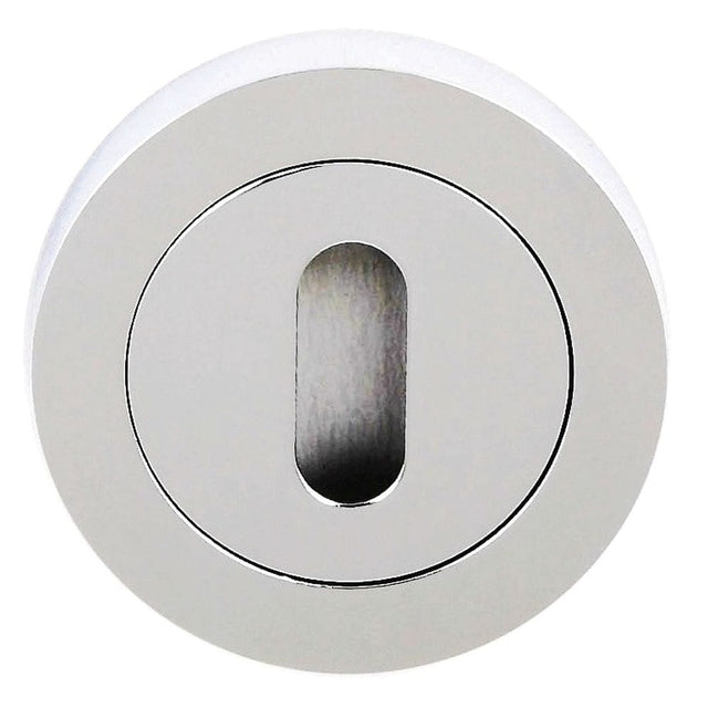 STATUS Door Furniture Polished Chrome / Mortice Key Profile Escutcheons STATUS Key Escutcheon on Round Rose - Polished Chrome