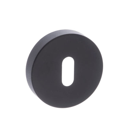 STATUS Door Furniture Matt Black / Mortice Key Profile Escutcheons STATUS Key Escutcheon on S4 Round Rose - Matt Black