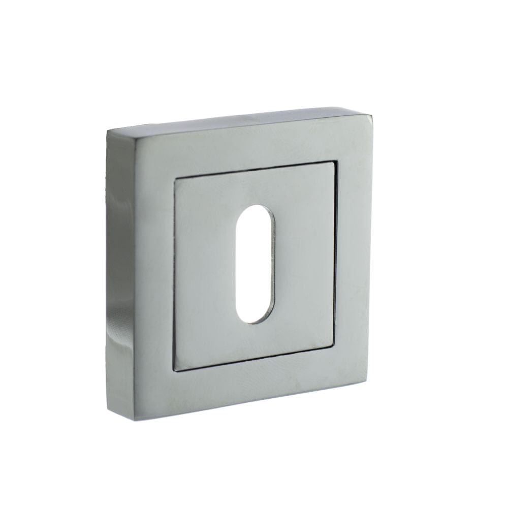 STATUS Door Furniture Polished Chrome / Mortice Key Profile Escutcheons STATUS Key Escutcheon on S4 Square Rose - Polished Chrome