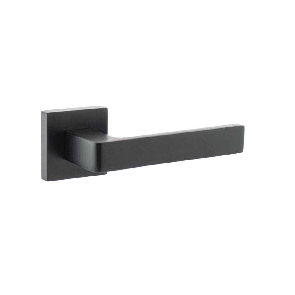 STATUS Door Furniture Matt Black / Square Rose STATUS Montana Designer Lever on S4 Square Rose - Matt Black