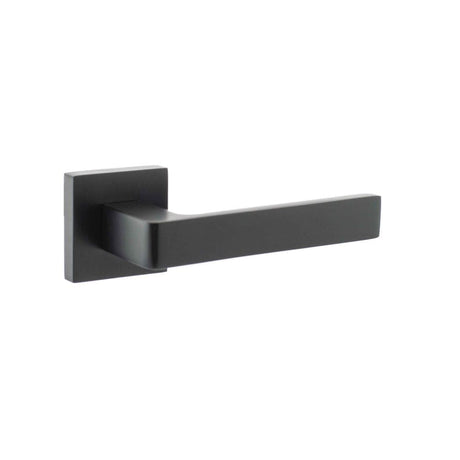 STATUS Door Furniture Matt Black / Square Rose STATUS Montana Designer Lever on S4 Square Rose - Matt Black