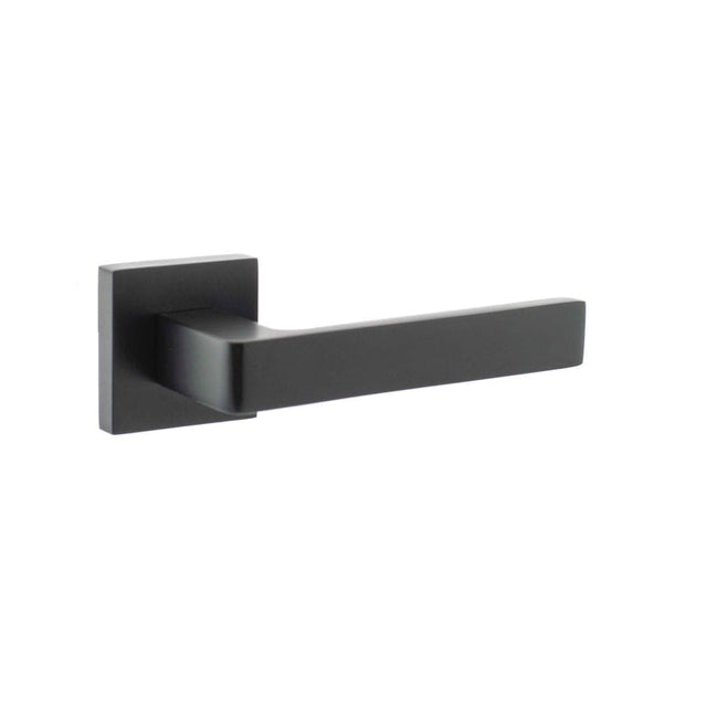STATUS Door Furniture Matt Black / Square Rose STATUS Montana Designer Lever on S4 Square Rose - Matt Black