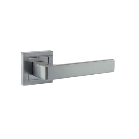 STATUS Door Furniture Satin Chrome / Square Rose STATUS Montana Designer Lever on S4 Square Rose - Satin Chrome