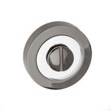 STATUS Door Furniture Black Nickel/Polished Chrome / No STATUS WC Turn and Release on Round Rose - Black Nickel/Polished Chrome