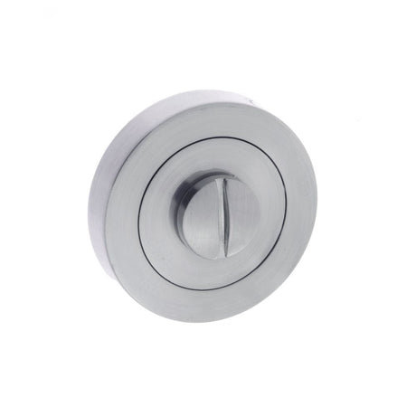 STATUS Door Furniture Satin Chrome / No STATUS WC Turn and Release on Round Rose - Satin Chrome