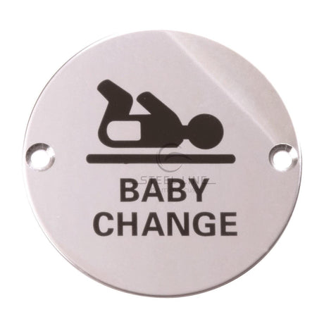Steel Line Door Furniture Polished Stainless Steel / Signs Steel Line Baby Change Symbol Polished Stainless Steel finish