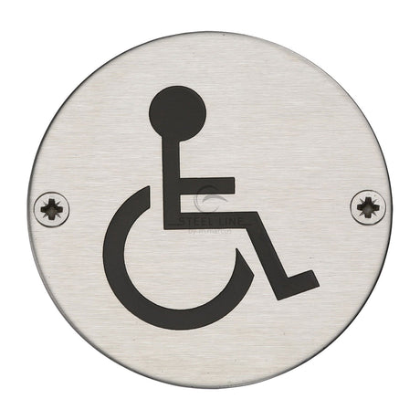 Steel Line Door Furniture Satin Stainless Steel / Signs Steel Line Disabled Symbol Satin Stainless Steel finish