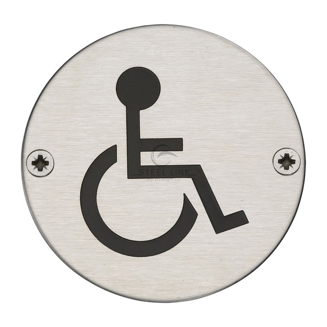 Steel Line Door Furniture Satin Stainless Steel / Signs Steel Line Disabled Symbol Satin Stainless Steel finish