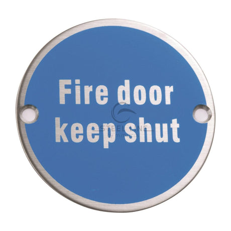 Steel Line Door Furniture Satin Stainless Steel / Signs Steel Line Fire Door Keep Shut Engraving Satin Stainless Steel finish