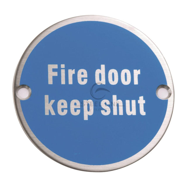 Steel Line Door Furniture Satin Stainless Steel / Signs Steel Line Fire Door Keep Shut Engraving Satin Stainless Steel finish