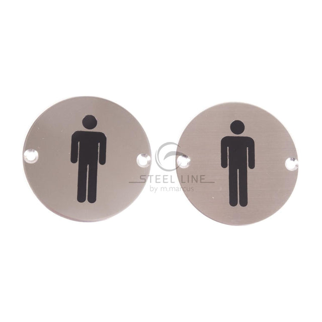 Steel Line Door Furniture Satin Stainless Steel / Signs Steel Line Male Symbol Satin Stainless Steel finish