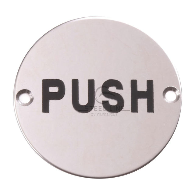 Steel Line Door Furniture Polished Stainless Steel / Signs Steel Line Push Evgraving Polished Stainless Steel finish
