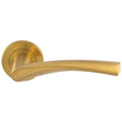 This is an image of a Carlisle Brass - Steelworx SWL Breeze Lever on Rose - Satin PVD that is availble to order from Trade Door Handles in Kendal.