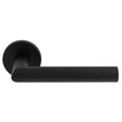 This is an image of a Carlisle Brass - Steelworx SWL Treviri Lever on Rose - Matt Black that is availble to order from Trade Door Handles in Kendal.