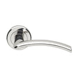 This is an image of a Serozzetta - Tres Lever on Round Rose - Polished Chrome that is availble to order from Trade Door Handles in Kendal.