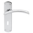 This is an image of a Serozzetta - Tres Lever on Lock Backplate - Polished Chrome that is availble to order from Trade Door Handles in Kendal.