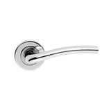 This is an image of a Serozzetta - Cuatro Lever on Round Rose - Polished Chrome that is availble to order from Trade Door Handles in Kendal.