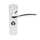 This is an image of a Serozzetta - Cuatro Lever on WC Backplate - Polished Chrome that is availble to order from Trade Door Handles in Kendal.