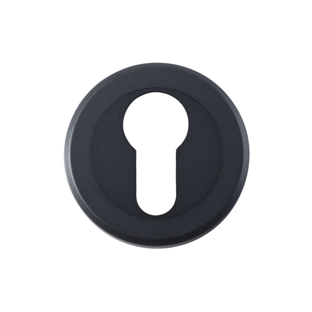 This is an image of a Serozzetta - Euro Profile Escutcheon - Matt Black that is availble to order from Trade Door Handles in Kendal.