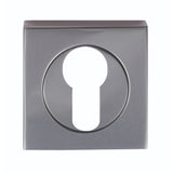 This is an image of a Serozzetta - Square Euro Profile Escutcheon - Black Nickel that is availble to order from Trade Door Handles in Kendal.