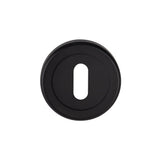 This is an image of a Serozzetta - Standard Profile Escutcheon - Matt Black that is availble to order from Trade Door Handles in Kendal.