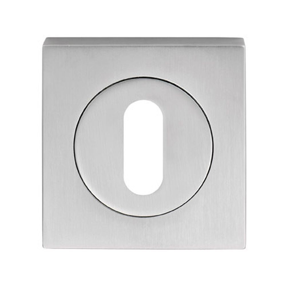 This is an image of a Serozzetta - Square Standard Lock Profile Escutcheon - Polished Chrome that is availble to order from Trade Door Handles in Kendal.