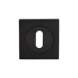 This is an image of a Serozzetta - Square Standard Lock Escutcheon Matt Black - Matt Black that is availble to order from Trade Door Handles in Kendal.