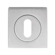 This is an image of a Serozzetta - Square Standard Lock Profile Escutcheon - Satin Chrome that is availble to order from Trade Door Handles in Kendal.