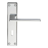 This is an image of a Serozzetta - Zone Lever on Lock Backplate - Polished Chrome that is availble to order from Trade Door Handles in Kendal.