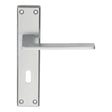 This is an image of a Serozzetta - Zone Lever on Lock Backplate - Satin Chrome that is availble to order from Trade Door Handles in Kendal.