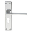 This is an image of a Serozzetta - Zone Lever on Euro Lock Backplate - Polished Chrome that is availble to order from Trade Door Handles in Kendal.