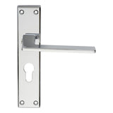 This is an image of a Serozzetta - Zone Lever on Euro Lock Backplate - Polished Chrome that is availble to order from Trade Door Handles in Kendal.