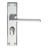 This is an image of a Serozzetta - Zone Lever on WC Backplate - Polished Chrome that is availble to order from Trade Door Handles in Kendal.