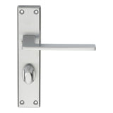 This is an image of a Serozzetta - Zone Lever on WC Backplate - Satin Chrome that is availble to order from Trade Door Handles in Kendal.