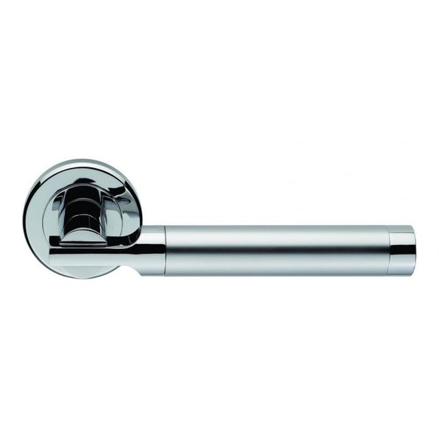 This is an image of a Serozzetta - Azul Lever on Round Rose - SCCP that is availble to order from Trade Door Handles in Kendal.