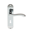 This is an image of a Serozzetta - Lever on Lock Backplate - Polished Chrome that is availble to order from Trade Door Handles in Kendal.