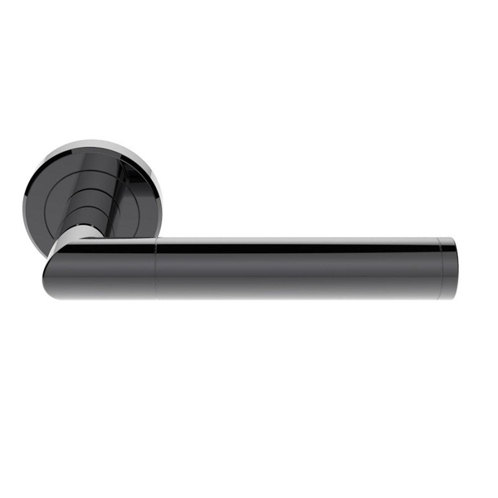 This is an image of a Serozzetta - Trend Lever on Round Rose - Black Nickel that is availble to order from Trade Door Handles in Kendal.