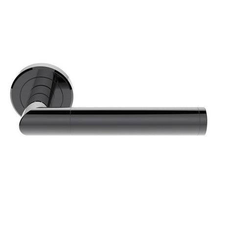 This is an image of a Serozzetta - Trend Lever on Round Rose - Black Nickel that is availble to order from Trade Door Handles in Kendal.