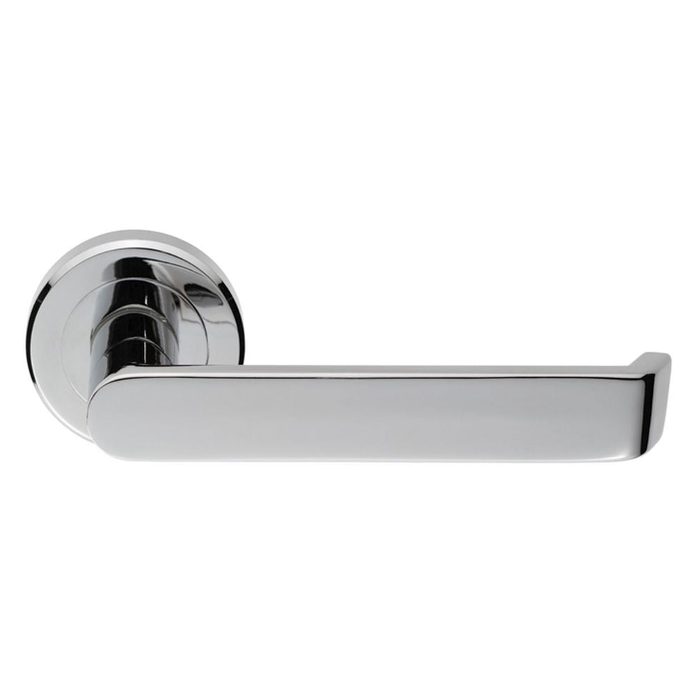 This is an image of a Serozzetta - Concept Lever on Round Rose - Polished Chrome that is availble to order from Trade Door Handles in Kendal.