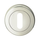 This is an image of a Serozzetta - Standard Lock Profile Escutcheon - Polished Nickel that is availble to order from Trade Door Handles in Kendal.