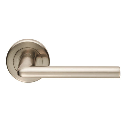 This is an image of a Serozzetta - Dieci Lever on Rose Satin Nickel - Satin Nickel that is availble to order from Trade Door Handles in Kendal.