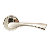 This is an image of a Serozzetta - Venti Lever on Rose - Polished Nickel that is availble to order from Trade Door Handles in Kendal.