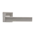 This is an image of a Manital - Techna Lever on Square Rose - Satin Chrome that is availble to order from Trade Door Handles in Kendal.