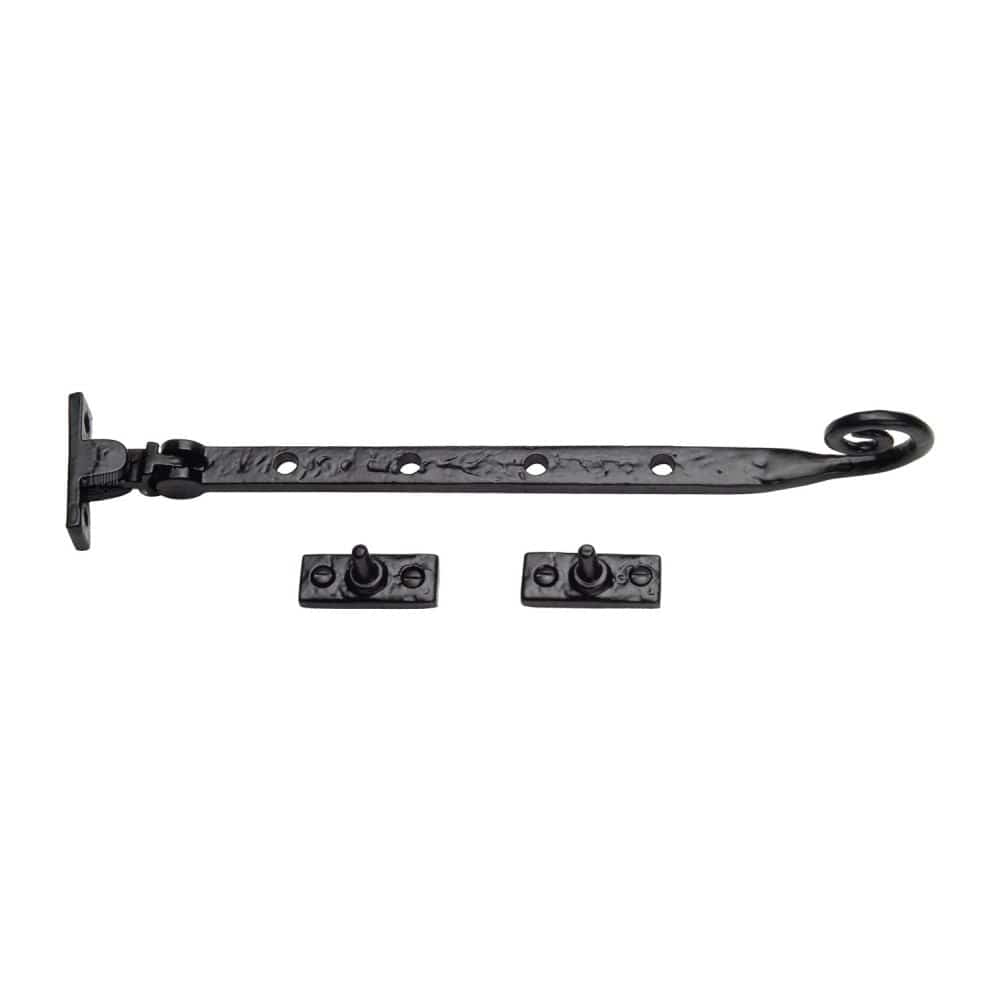 The Tudor Collection Window Furniture Antique Black / 12"/300mm The Tudor Collection - Casement Window Stay Monkey Tail Pattern 12" Black Iron