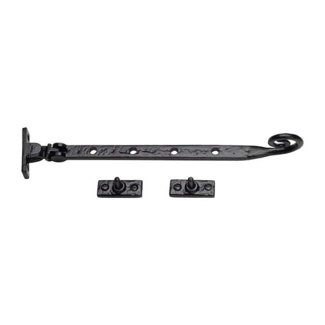 The Tudor Collection Window Furniture Antique Black / 12"/300mm The Tudor Collection - Casement Window Stay Monkey Tail Pattern 12" Black Iron