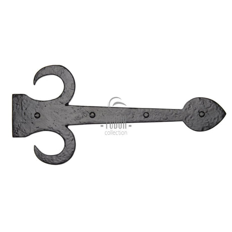 The Tudor Collection Hinges Antique Black / Dummy Hinges / 15" (381mm) The Tudor Collection - Dummy Strap Hinge Fleur de Lys Design 15" Black Iron