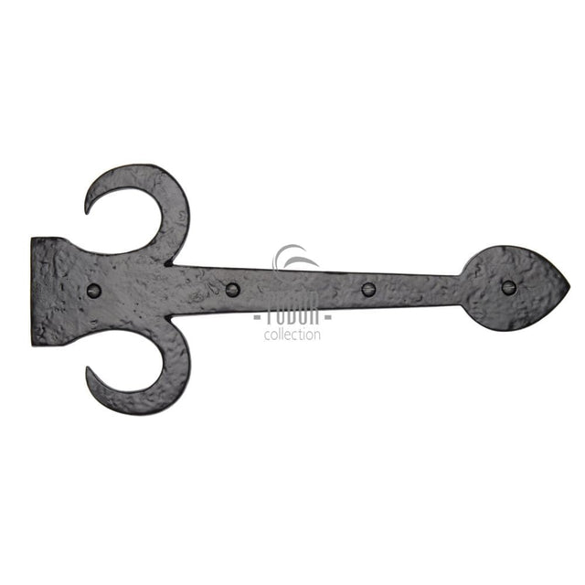 The Tudor Collection Hinges Antique Black / Dummy Hinges / 15" (381mm) The Tudor Collection - Dummy Strap Hinge Fleur de Lys Design 15" Black Iron