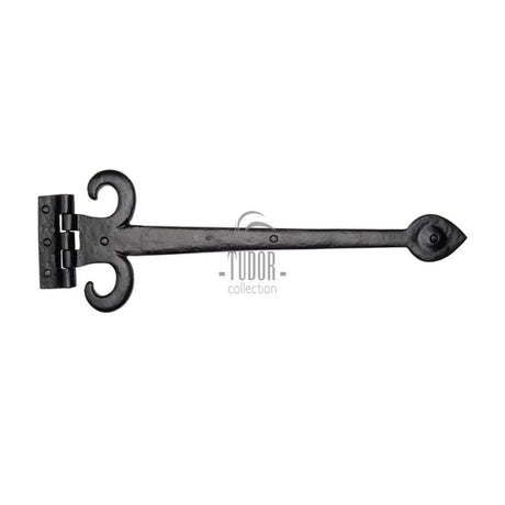The Tudor Collection Hinges Antique Black / Tee Hinges / 16" (406mm) The Tudor Collection - Fleur de Lys Hinge 16" Black Iron