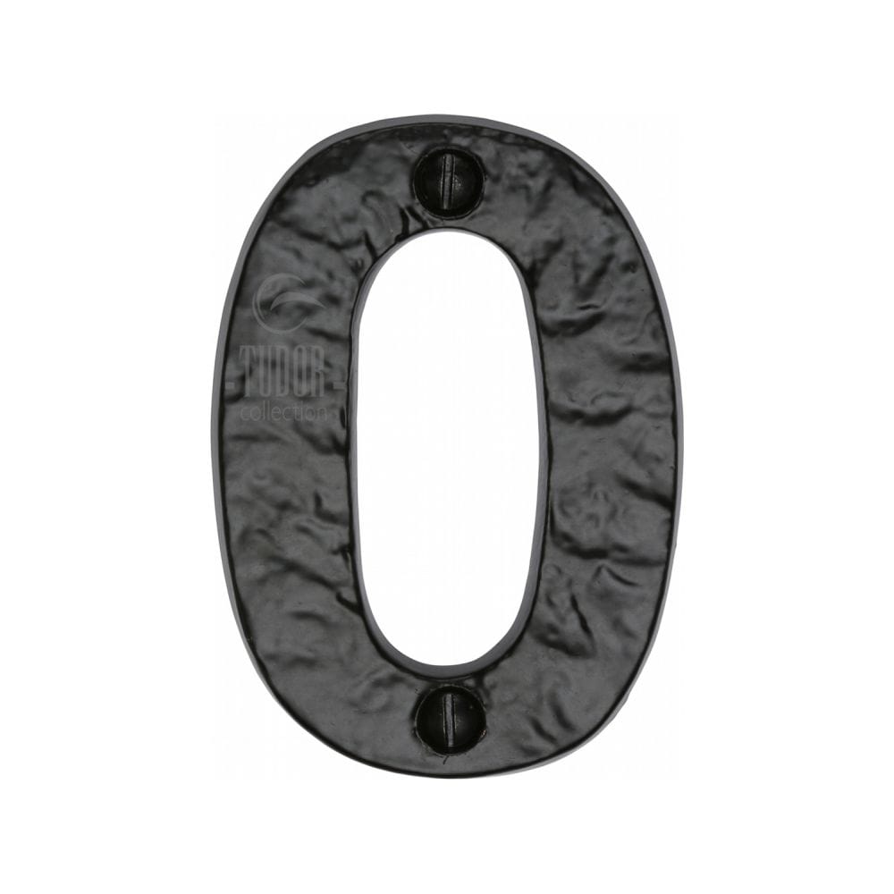 The Tudor Collection Door Furniture Antique Black / Numerals / 0 The Tudor Collection - Numeral 0 - 3" Black Iron